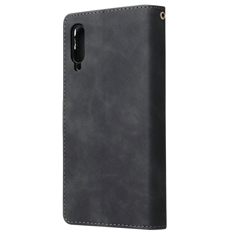 For Galaxy A70 Multifunctional Retro Frosted Horizontal Flip Leather Case with Card Slot & Holder & Zipper Wallet & Photo Frame & Lanyard