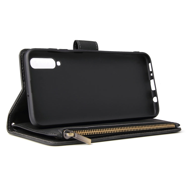 For Galaxy A70 Multifunctional Retro Frosted Horizontal Flip Leather Case with Card Slot & Holder & Zipper Wallet & Photo Frame & Lanyard