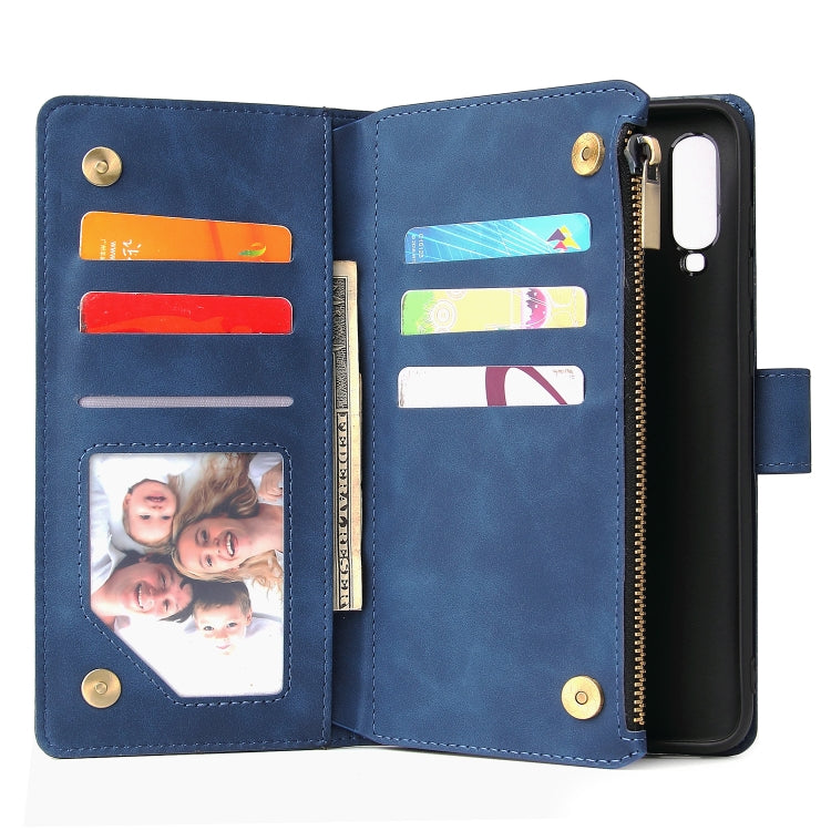 For Galaxy A70 Multifunctional Retro Frosted Horizontal Flip Leather Case with Card Slot & Holder & Zipper Wallet & Photo Frame & Lanyard