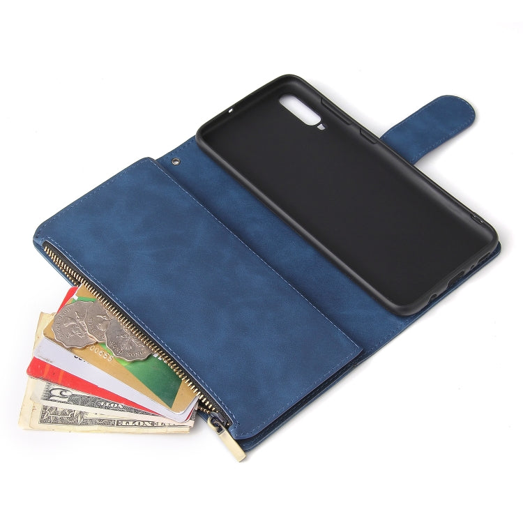 For Galaxy A70 Multifunctional Retro Frosted Horizontal Flip Leather Case with Card Slot & Holder & Zipper Wallet & Photo Frame & Lanyard