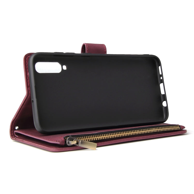 For Galaxy A70 Multifunctional Retro Frosted Horizontal Flip Leather Case with Card Slot & Holder & Zipper Wallet & Photo Frame & Lanyard