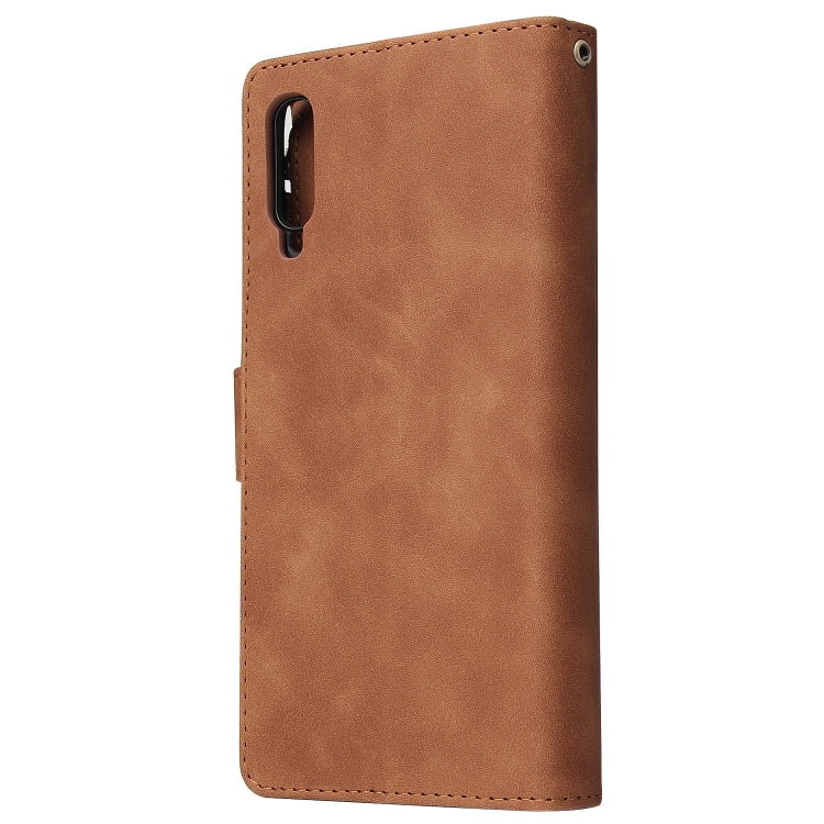For Galaxy A70 Multifunctional Retro Frosted Horizontal Flip Leather Case with Card Slot & Holder & Zipper Wallet & Photo Frame & Lanyard