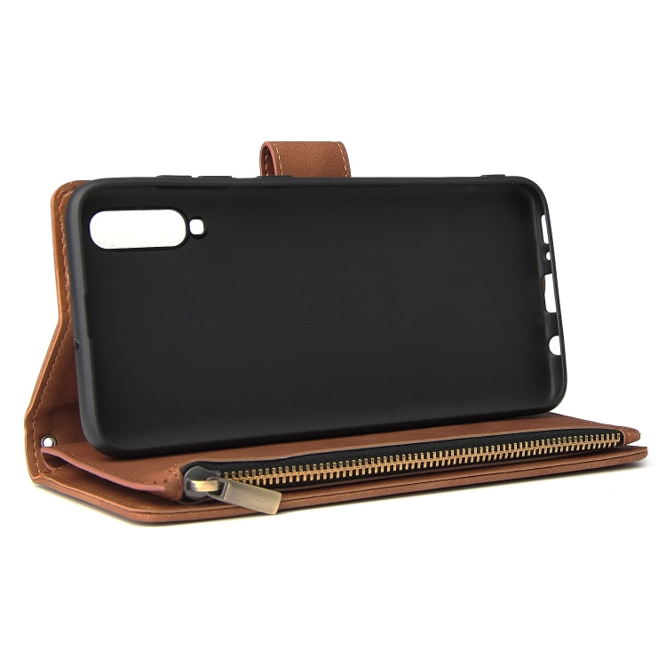 For Galaxy A70 Multifunctional Retro Frosted Horizontal Flip Leather Case with Card Slot & Holder & Zipper Wallet & Photo Frame & Lanyard