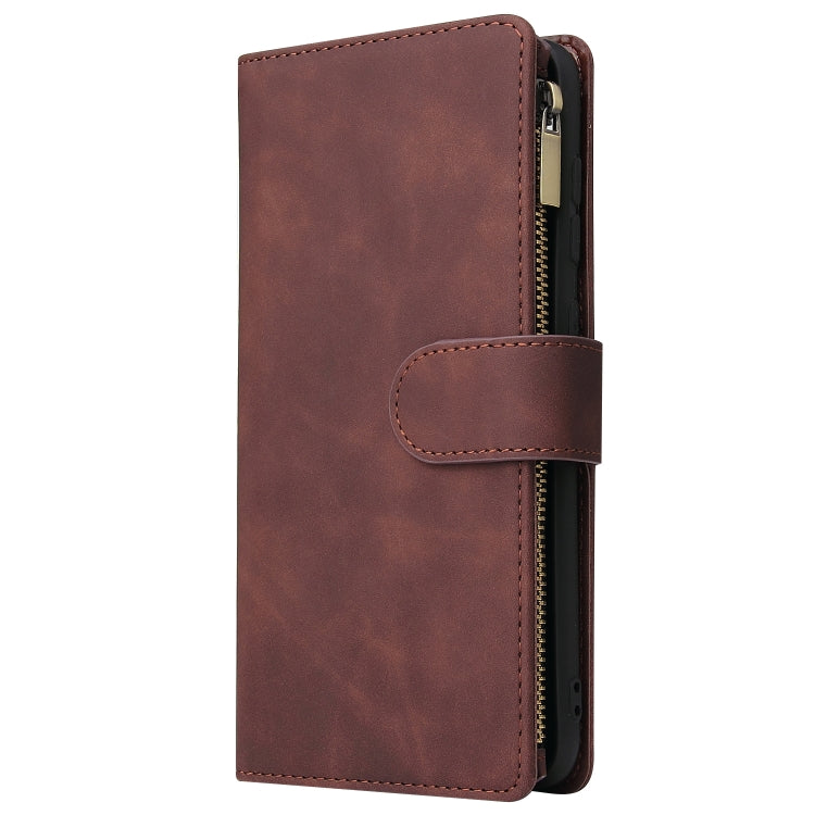 For Galaxy A70 Multifunctional Retro Frosted Horizontal Flip Leather Case with Card Slot & Holder & Zipper Wallet & Photo Frame & Lanyard