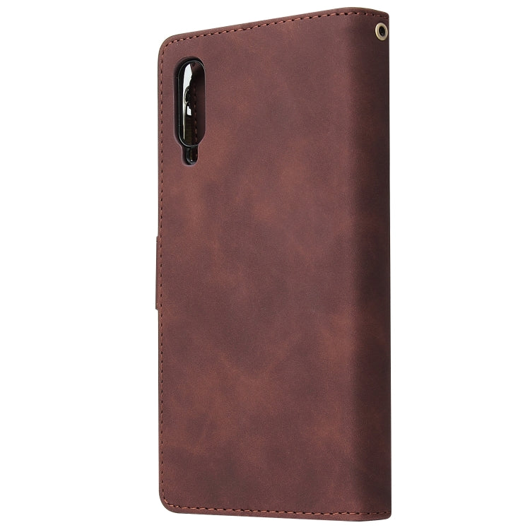 For Galaxy A70 Multifunctional Retro Frosted Horizontal Flip Leather Case with Card Slot & Holder & Zipper Wallet & Photo Frame & Lanyard