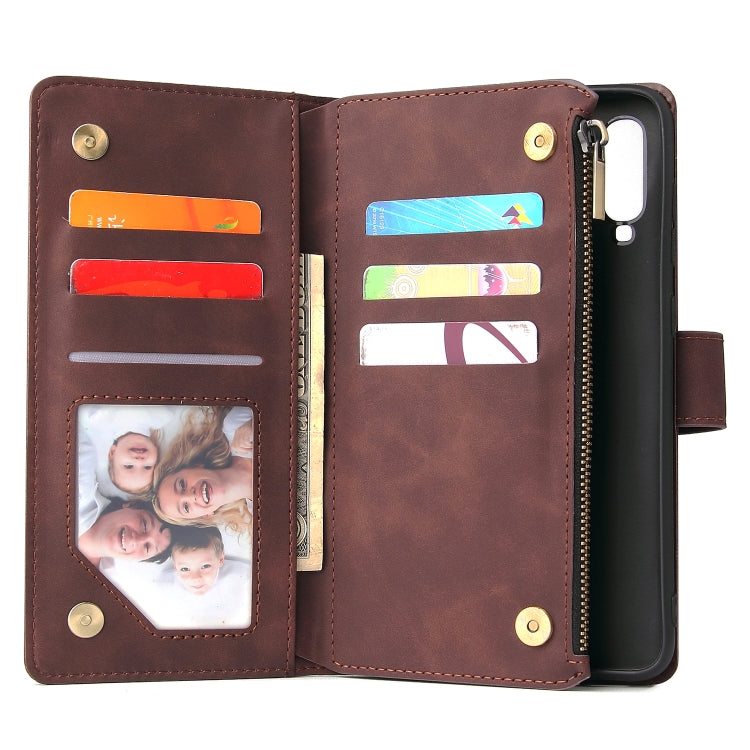 For Galaxy A70 Multifunctional Retro Frosted Horizontal Flip Leather Case with Card Slot & Holder & Zipper Wallet & Photo Frame & Lanyard