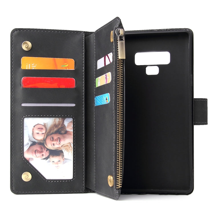 For Galaxy Note 9 Multifunctional Retro Frosted Horizontal Flip Leather Case with Card Slot & Holder & Zipper Wallet & Photo Frame & Lanyard