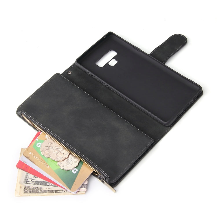 For Galaxy Note 9 Multifunctional Retro Frosted Horizontal Flip Leather Case with Card Slot & Holder & Zipper Wallet & Photo Frame & Lanyard