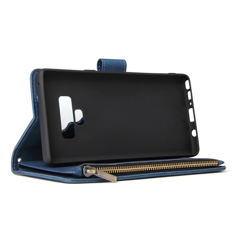 For Galaxy Note 9 Multifunctional Retro Frosted Horizontal Flip Leather Case with Card Slot & Holder & Zipper Wallet & Photo Frame & Lanyard
