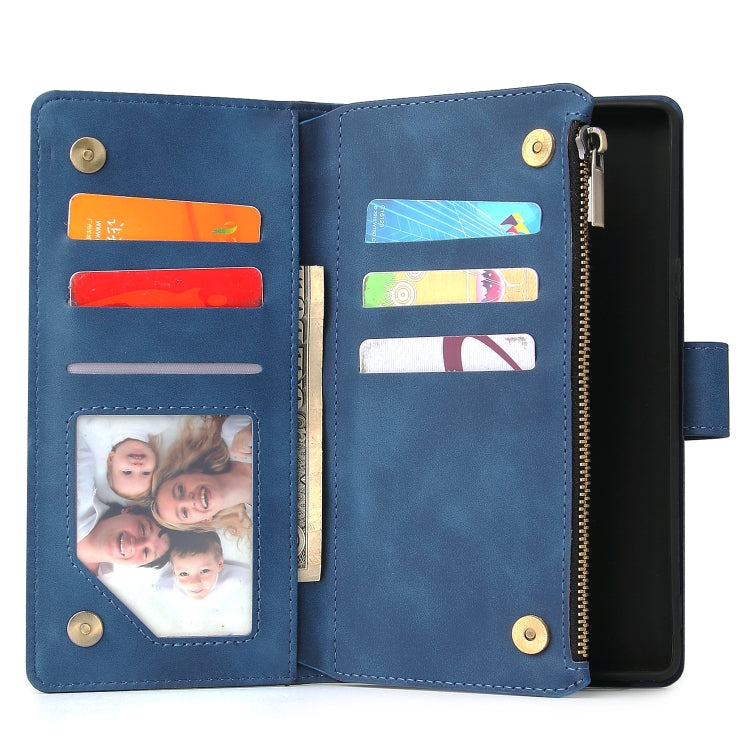 For Galaxy Note 9 Multifunctional Retro Frosted Horizontal Flip Leather Case with Card Slot & Holder & Zipper Wallet & Photo Frame & Lanyard
