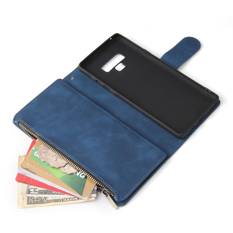 For Galaxy Note 9 Multifunctional Retro Frosted Horizontal Flip Leather Case with Card Slot & Holder & Zipper Wallet & Photo Frame & Lanyard