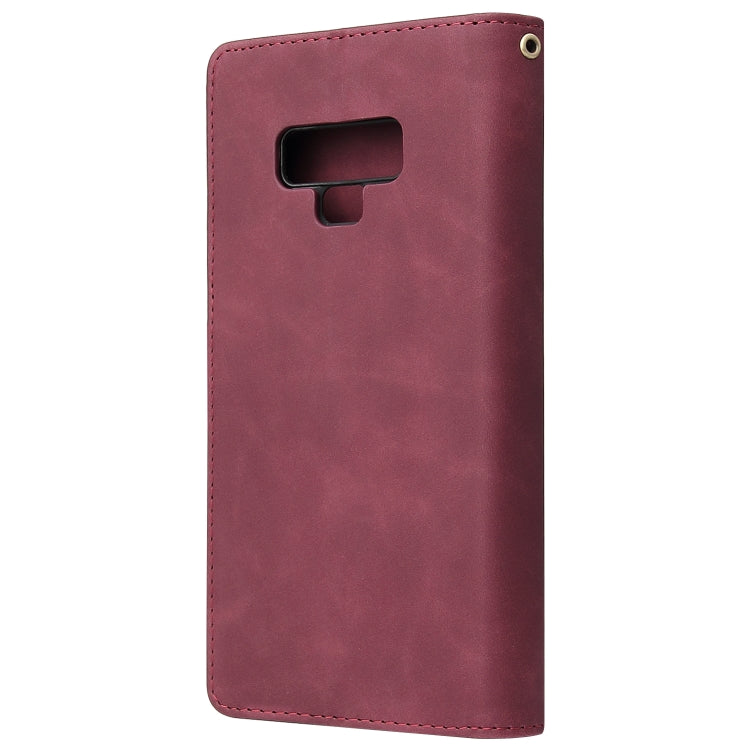 For Galaxy Note 9 Multifunctional Retro Frosted Horizontal Flip Leather Case with Card Slot & Holder & Zipper Wallet & Photo Frame & Lanyard