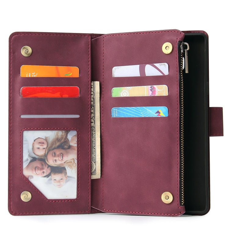For Galaxy Note 9 Multifunctional Retro Frosted Horizontal Flip Leather Case with Card Slot & Holder & Zipper Wallet & Photo Frame & Lanyard