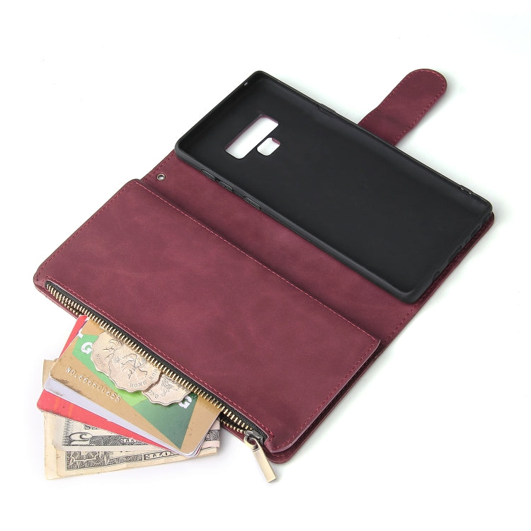 For Galaxy Note 9 Multifunctional Retro Frosted Horizontal Flip Leather Case with Card Slot & Holder & Zipper Wallet & Photo Frame & Lanyard