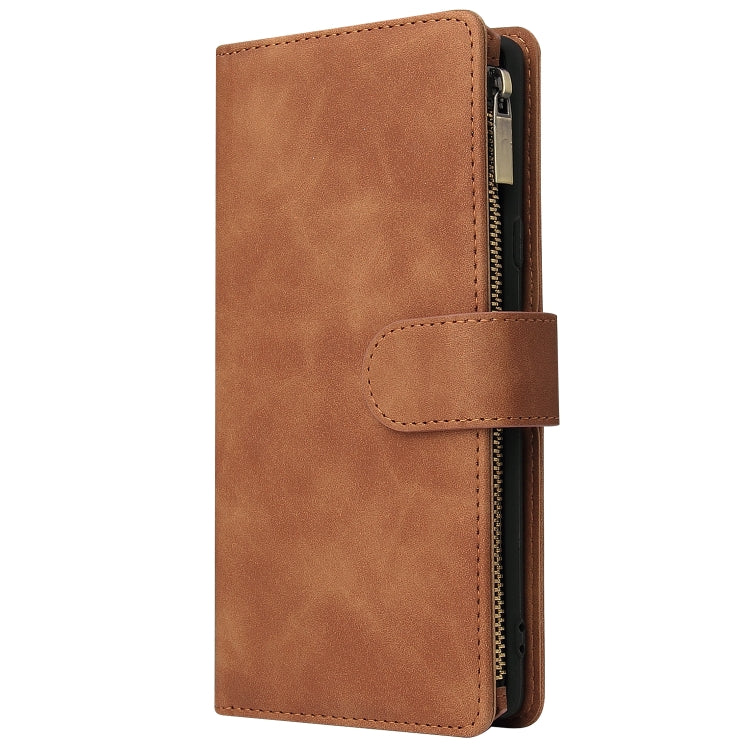 For Galaxy Note 9 Multifunctional Retro Frosted Horizontal Flip Leather Case with Card Slot & Holder & Zipper Wallet & Photo Frame & Lanyard