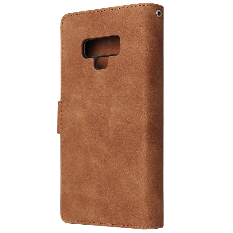 For Galaxy Note 9 Multifunctional Retro Frosted Horizontal Flip Leather Case with Card Slot & Holder & Zipper Wallet & Photo Frame & Lanyard