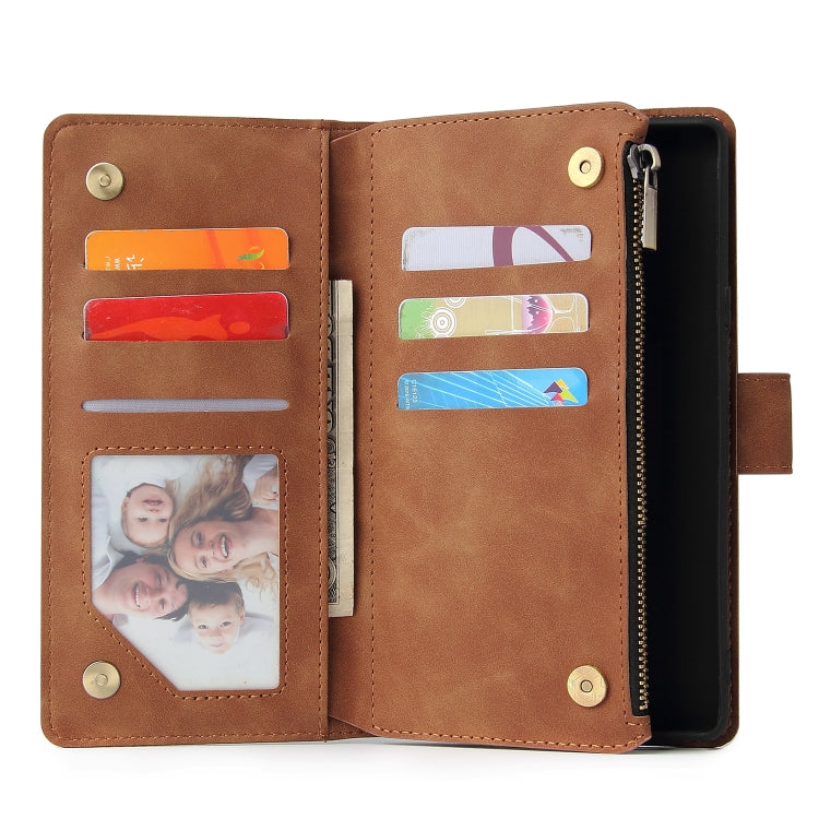 For Galaxy Note 9 Multifunctional Retro Frosted Horizontal Flip Leather Case with Card Slot & Holder & Zipper Wallet & Photo Frame & Lanyard