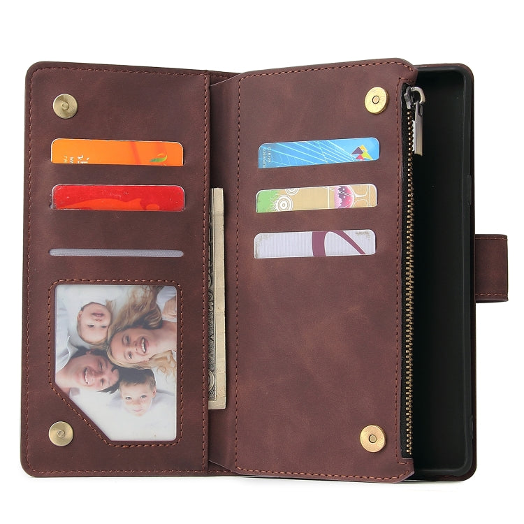 For Galaxy Note 9 Multifunctional Retro Frosted Horizontal Flip Leather Case with Card Slot & Holder & Zipper Wallet & Photo Frame & Lanyard