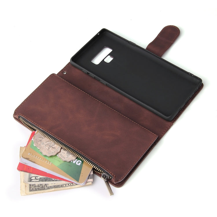 For Galaxy Note 9 Multifunctional Retro Frosted Horizontal Flip Leather Case with Card Slot & Holder & Zipper Wallet & Photo Frame & Lanyard