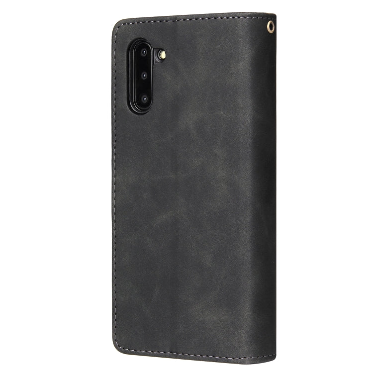 For Galaxy Note 10 Multifunctional Retro Frosted Horizontal Flip Leather Case with Card Slot & Holder & Zipper Wallet & Photo Frame & Lanyard