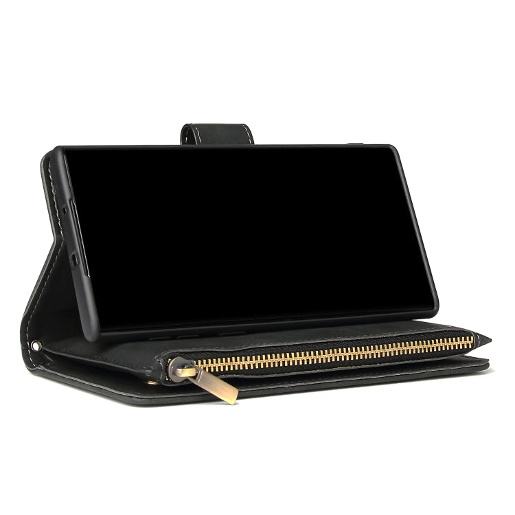 For Galaxy Note 10 Multifunctional Retro Frosted Horizontal Flip Leather Case with Card Slot & Holder & Zipper Wallet & Photo Frame & Lanyard