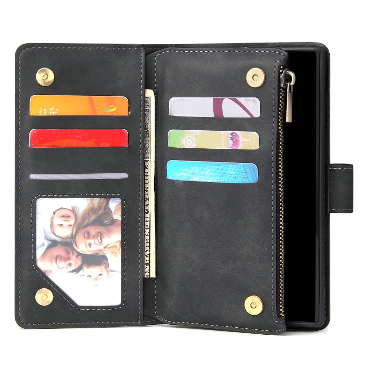 For Galaxy Note 10 Multifunctional Retro Frosted Horizontal Flip Leather Case with Card Slot & Holder & Zipper Wallet & Photo Frame & Lanyard