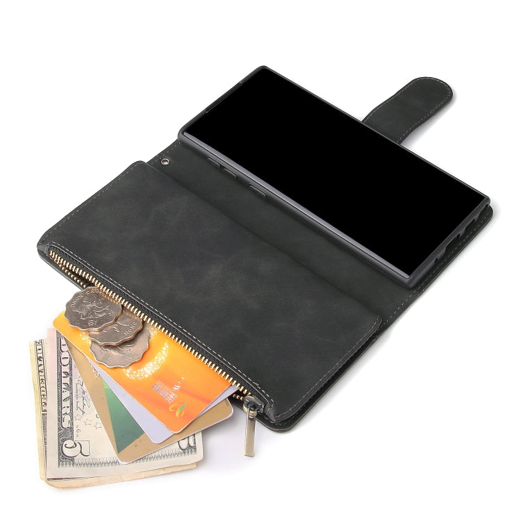 For Galaxy Note 10 Multifunctional Retro Frosted Horizontal Flip Leather Case with Card Slot & Holder & Zipper Wallet & Photo Frame & Lanyard