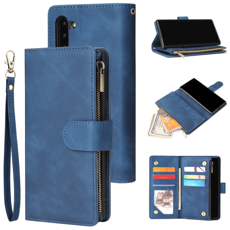 For Galaxy Note 10 Multifunctional Retro Frosted Horizontal Flip Leather Case with Card Slot & Holder & Zipper Wallet & Photo Frame & Lanyard