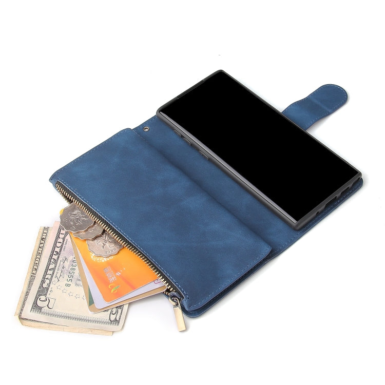 For Galaxy Note 10 Multifunctional Retro Frosted Horizontal Flip Leather Case with Card Slot & Holder & Zipper Wallet & Photo Frame & Lanyard