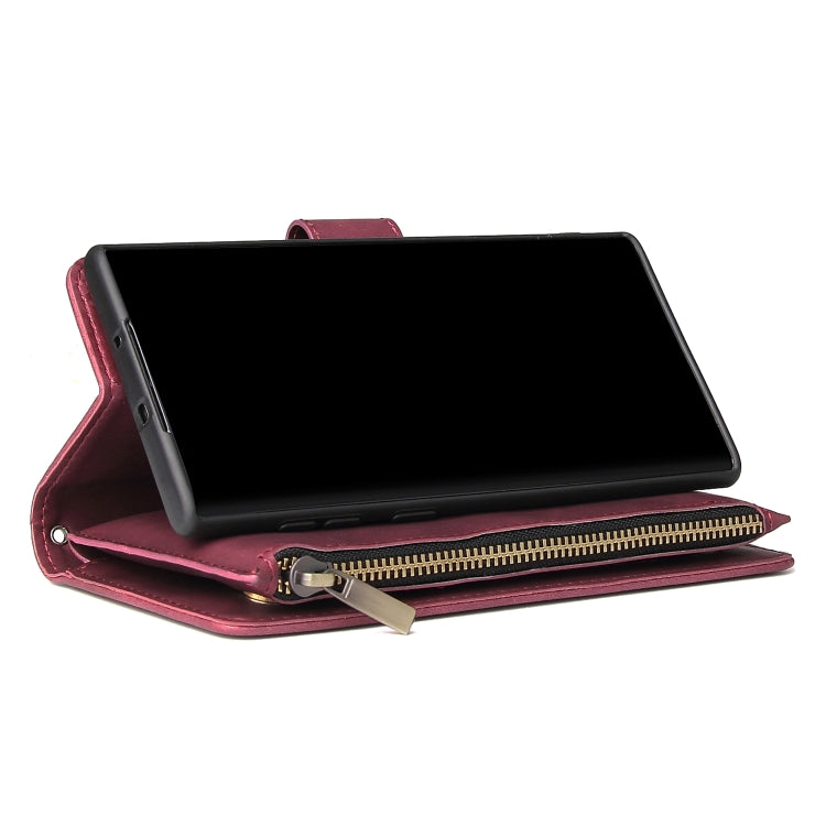 For Galaxy Note 10 Multifunctional Retro Frosted Horizontal Flip Leather Case with Card Slot & Holder & Zipper Wallet & Photo Frame & Lanyard