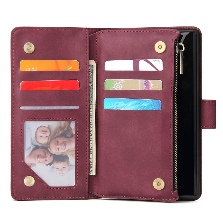 For Galaxy Note 10 Multifunctional Retro Frosted Horizontal Flip Leather Case with Card Slot & Holder & Zipper Wallet & Photo Frame & Lanyard
