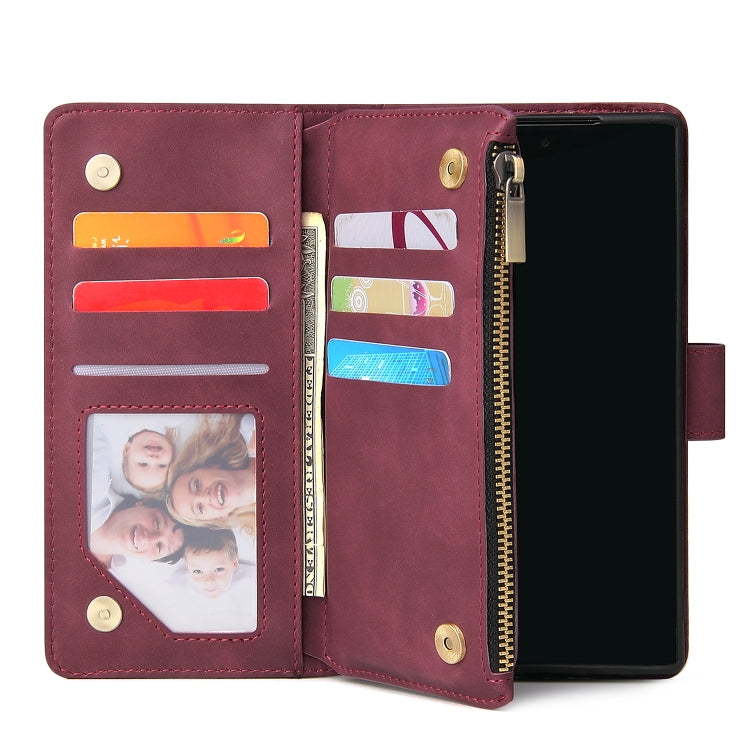 For Galaxy Note 10 Multifunctional Retro Frosted Horizontal Flip Leather Case with Card Slot & Holder & Zipper Wallet & Photo Frame & Lanyard