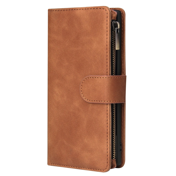 For Galaxy Note 10 Multifunctional Retro Frosted Horizontal Flip Leather Case with Card Slot & Holder & Zipper Wallet & Photo Frame & Lanyard