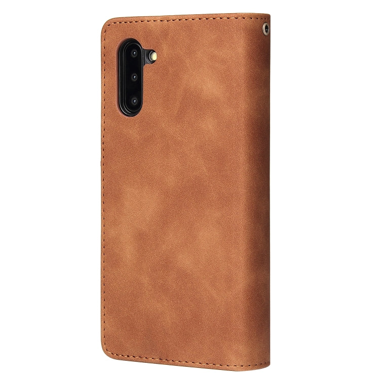 For Galaxy Note 10 Multifunctional Retro Frosted Horizontal Flip Leather Case with Card Slot & Holder & Zipper Wallet & Photo Frame & Lanyard