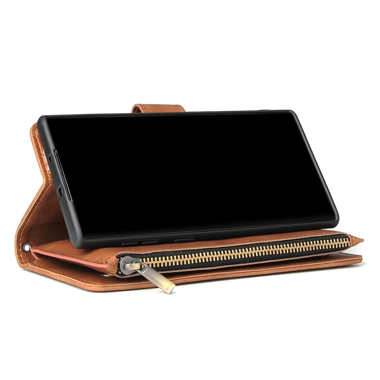 For Galaxy Note 10 Multifunctional Retro Frosted Horizontal Flip Leather Case with Card Slot & Holder & Zipper Wallet & Photo Frame & Lanyard