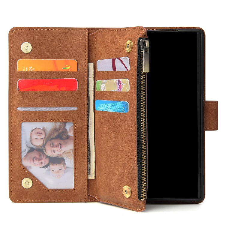 For Galaxy Note 10 Multifunctional Retro Frosted Horizontal Flip Leather Case with Card Slot & Holder & Zipper Wallet & Photo Frame & Lanyard