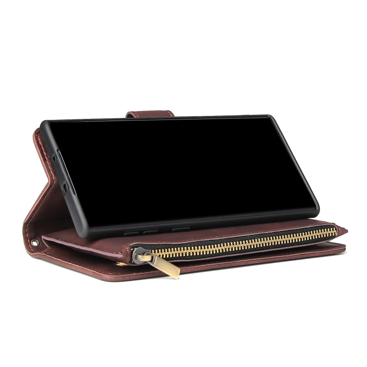 For Galaxy Note 10 Multifunctional Retro Frosted Horizontal Flip Leather Case with Card Slot & Holder & Zipper Wallet & Photo Frame & Lanyard