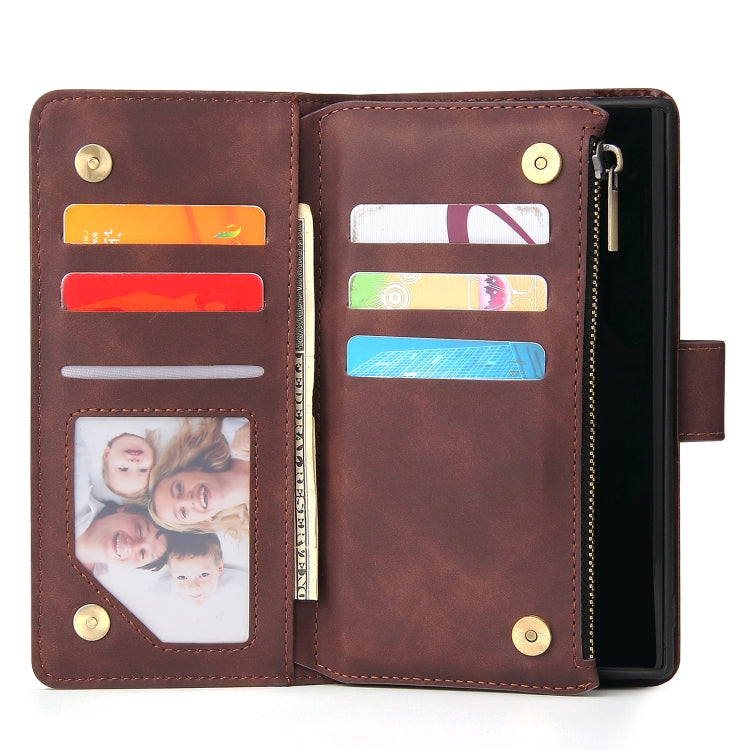For Galaxy Note 10 Multifunctional Retro Frosted Horizontal Flip Leather Case with Card Slot & Holder & Zipper Wallet & Photo Frame & Lanyard