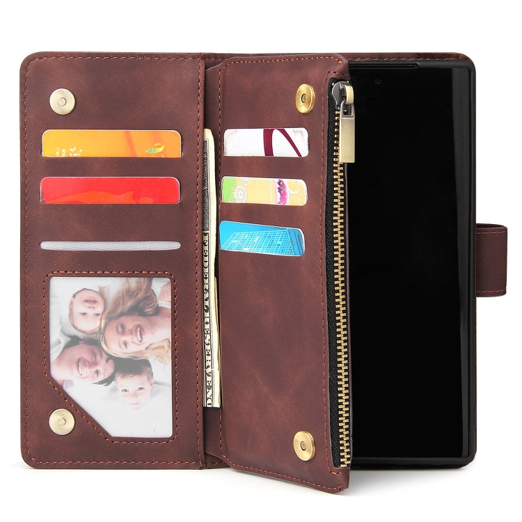 For Galaxy Note 10 Multifunctional Retro Frosted Horizontal Flip Leather Case with Card Slot & Holder & Zipper Wallet & Photo Frame & Lanyard