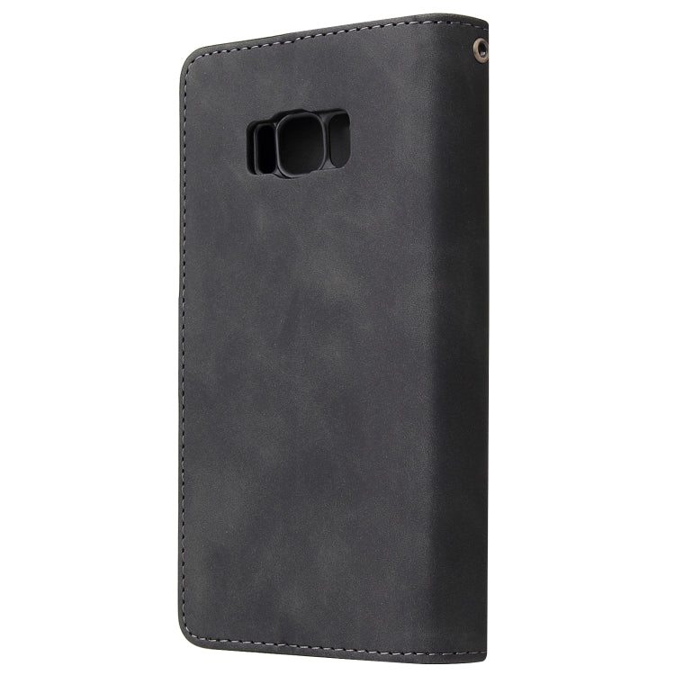 For Galaxy S8+ Multifunctional Retro Frosted Horizontal Flip Leather Case with Card Slot & Holder & Zipper Wallet & Photo Frame & Lanyard