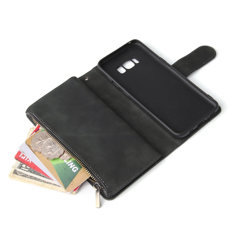 For Galaxy S8+ Multifunctional Retro Frosted Horizontal Flip Leather Case with Card Slot & Holder & Zipper Wallet & Photo Frame & Lanyard