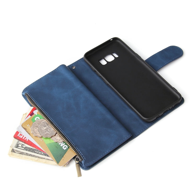 For Galaxy S8+ Multifunctional Retro Frosted Horizontal Flip Leather Case with Card Slot & Holder & Zipper Wallet & Photo Frame & Lanyard