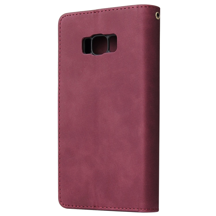 For Galaxy S8+ Multifunctional Retro Frosted Horizontal Flip Leather Case with Card Slot & Holder & Zipper Wallet & Photo Frame & Lanyard