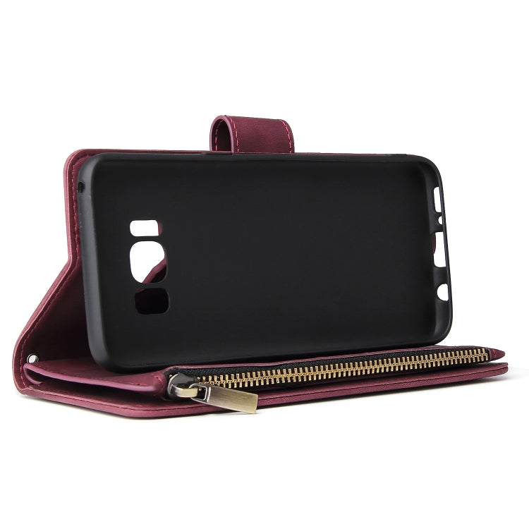 For Galaxy S8+ Multifunctional Retro Frosted Horizontal Flip Leather Case with Card Slot & Holder & Zipper Wallet & Photo Frame & Lanyard