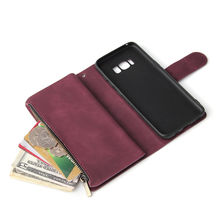 For Galaxy S8+ Multifunctional Retro Frosted Horizontal Flip Leather Case with Card Slot & Holder & Zipper Wallet & Photo Frame & Lanyard
