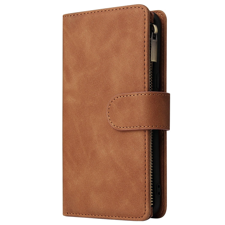 For Galaxy S8+ Multifunctional Retro Frosted Horizontal Flip Leather Case with Card Slot & Holder & Zipper Wallet & Photo Frame & Lanyard