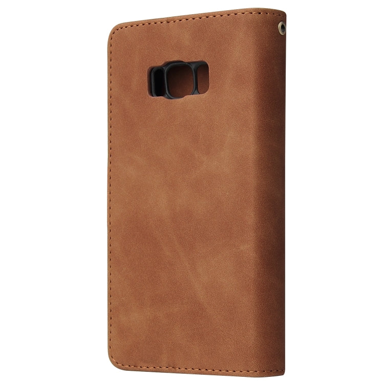 For Galaxy S8+ Multifunctional Retro Frosted Horizontal Flip Leather Case with Card Slot & Holder & Zipper Wallet & Photo Frame & Lanyard