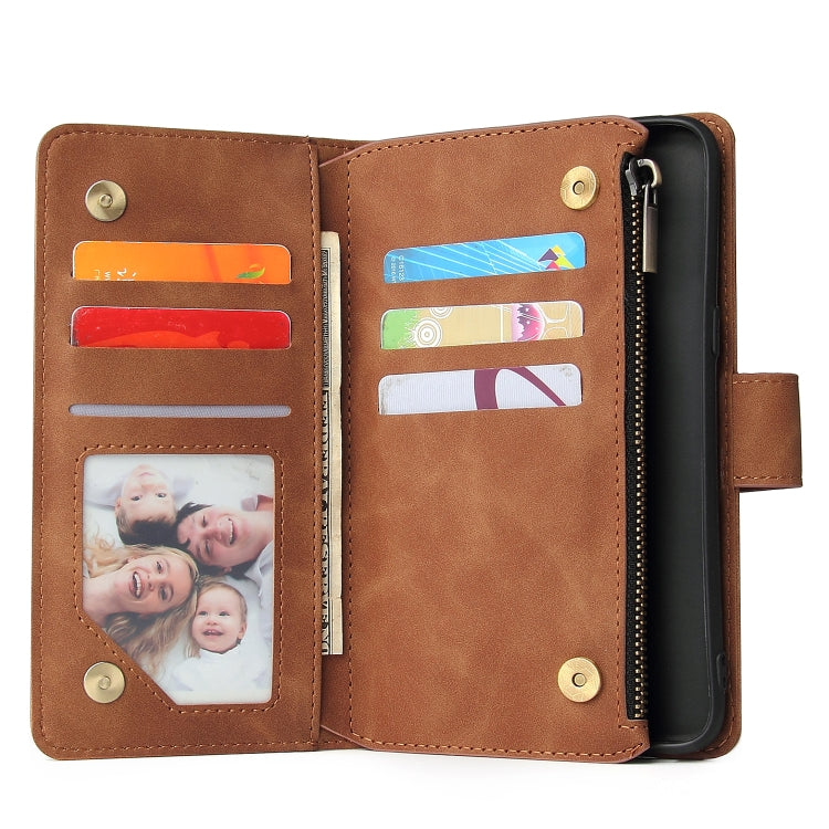 For Galaxy S8+ Multifunctional Retro Frosted Horizontal Flip Leather Case with Card Slot & Holder & Zipper Wallet & Photo Frame & Lanyard