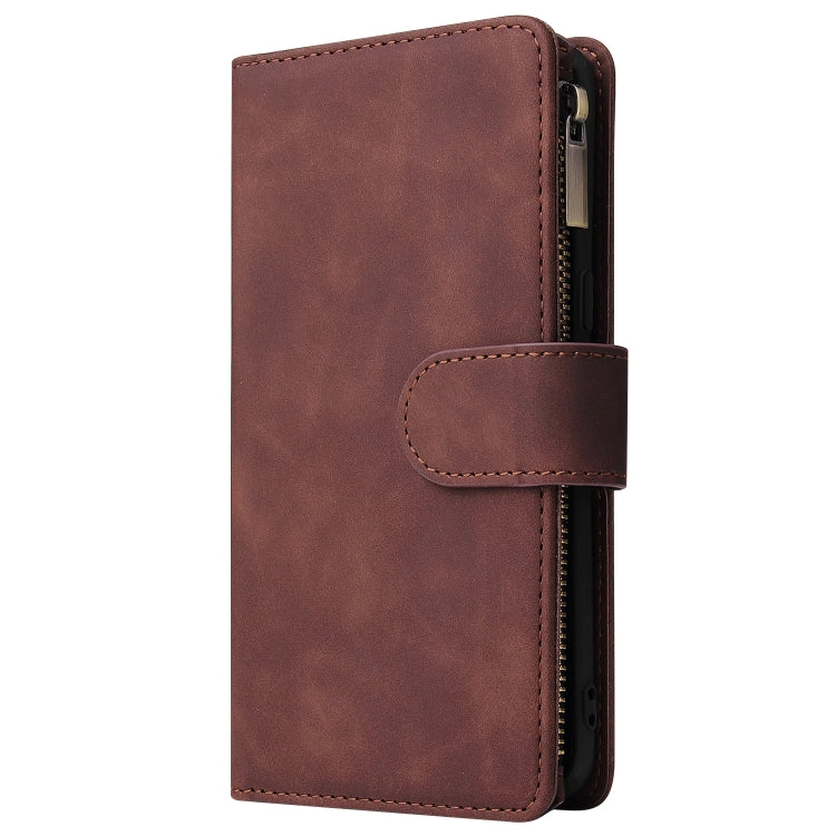 For Galaxy S8+ Multifunctional Retro Frosted Horizontal Flip Leather Case with Card Slot & Holder & Zipper Wallet & Photo Frame & Lanyard
