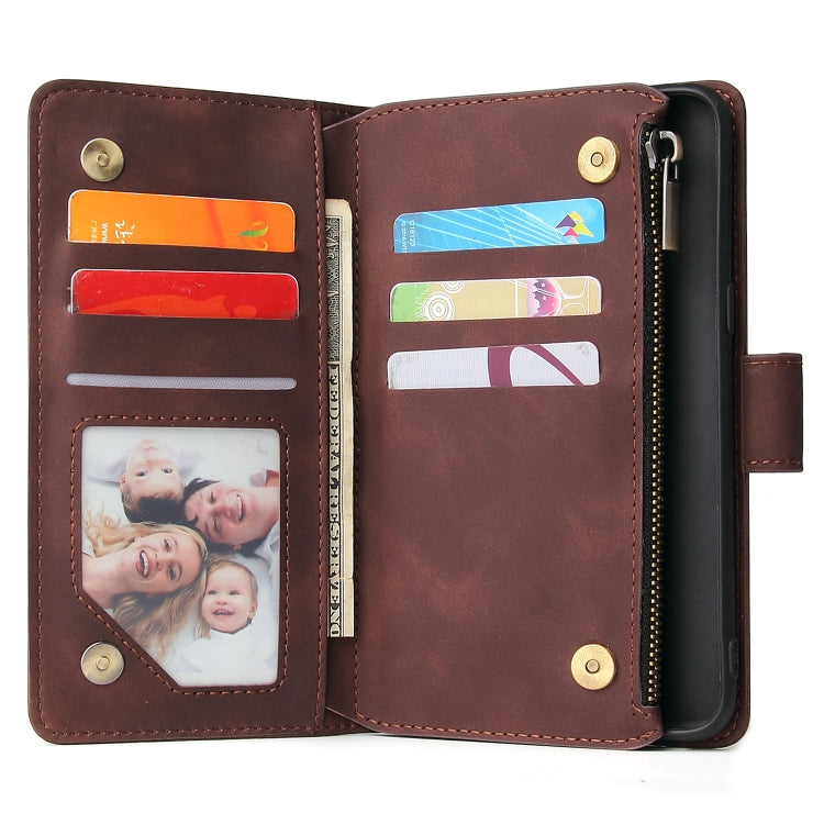 For Galaxy S8+ Multifunctional Retro Frosted Horizontal Flip Leather Case with Card Slot & Holder & Zipper Wallet & Photo Frame & Lanyard